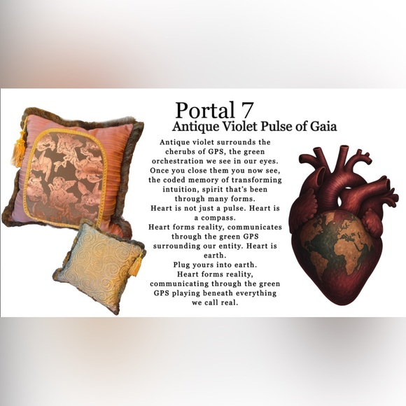 Violet and Green Accent Pillow - Luxury - Antique Pulse of Gaia